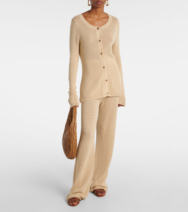 POSSE Lennon knitted cotton-blend flared pants outlook