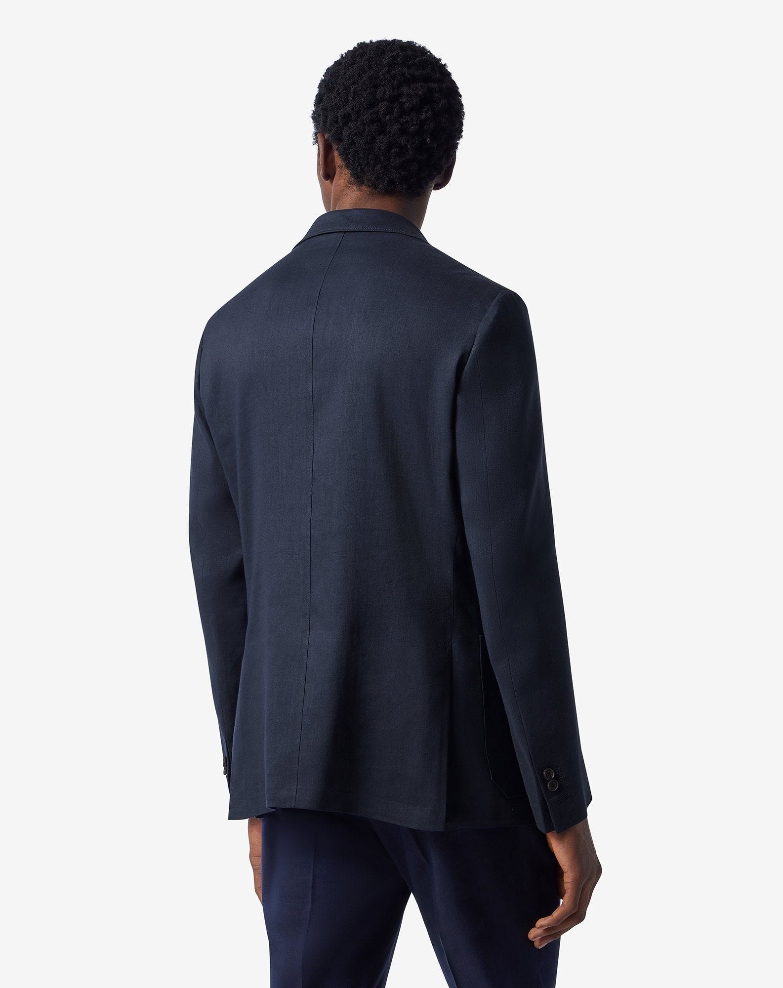 Blue linen, wool and mohair jacket - 3