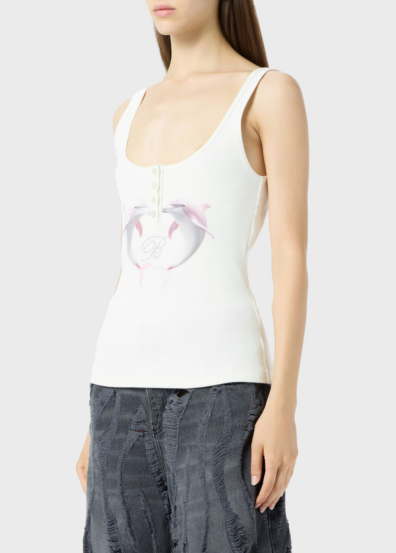 RIBBED TOP WITH DOLPHIN PRINT AND EMBROIDERY 4