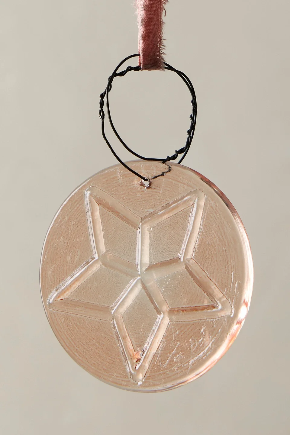 Etched Disc Glass Ornament - 1
