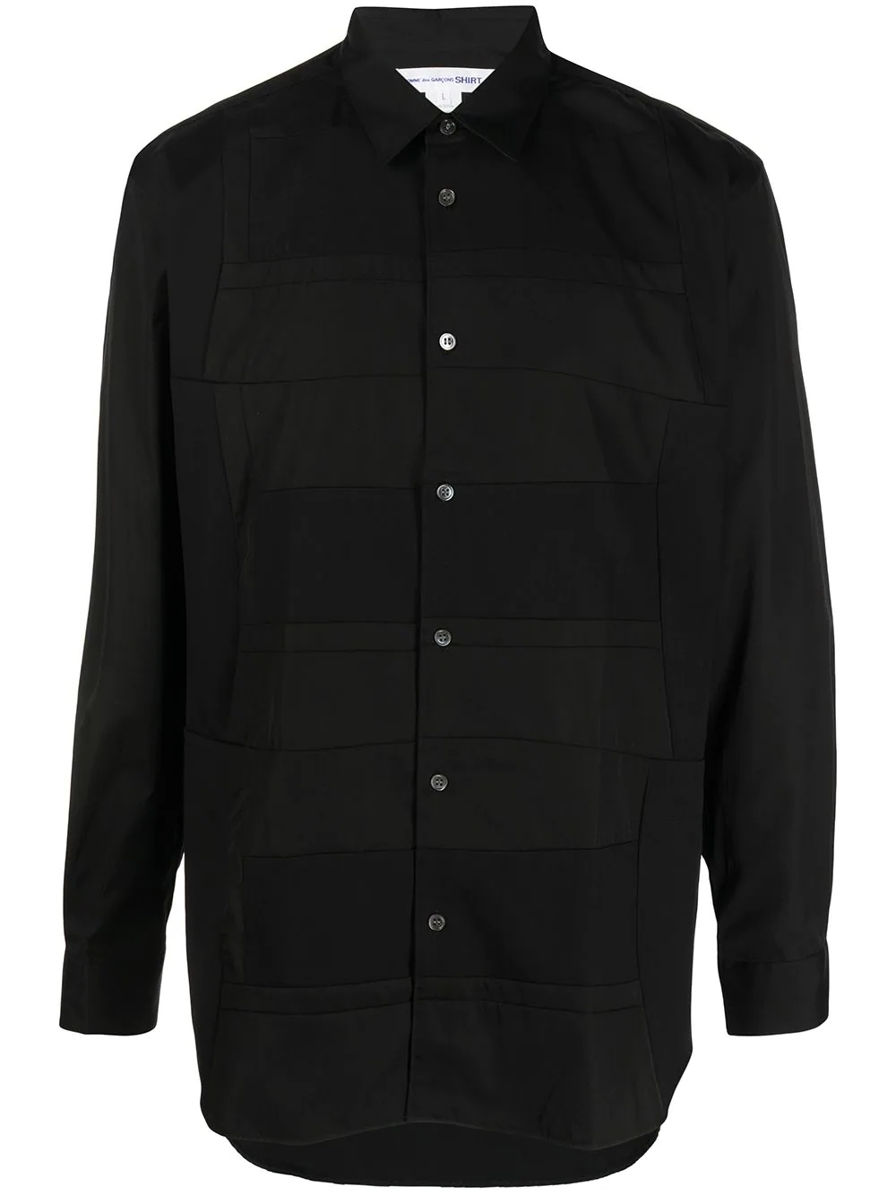 panelled button-up shirt - 1