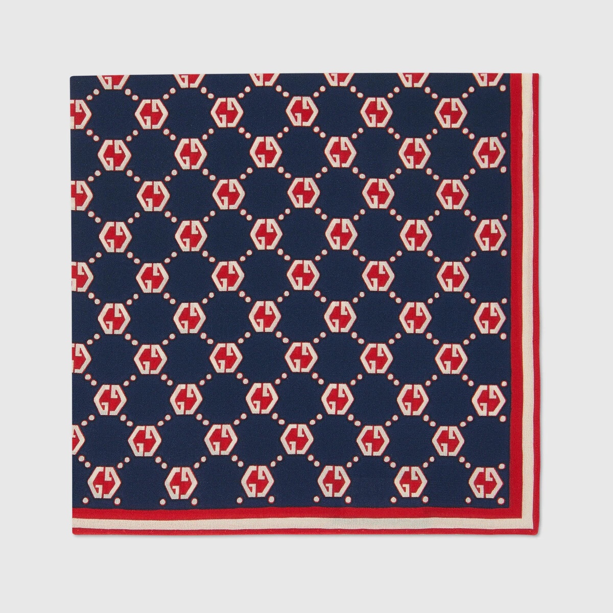 GG hexagon print silk pocket square - 2