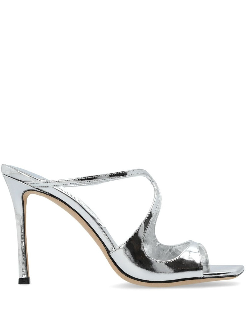95mm Anise metallic leather mules 1