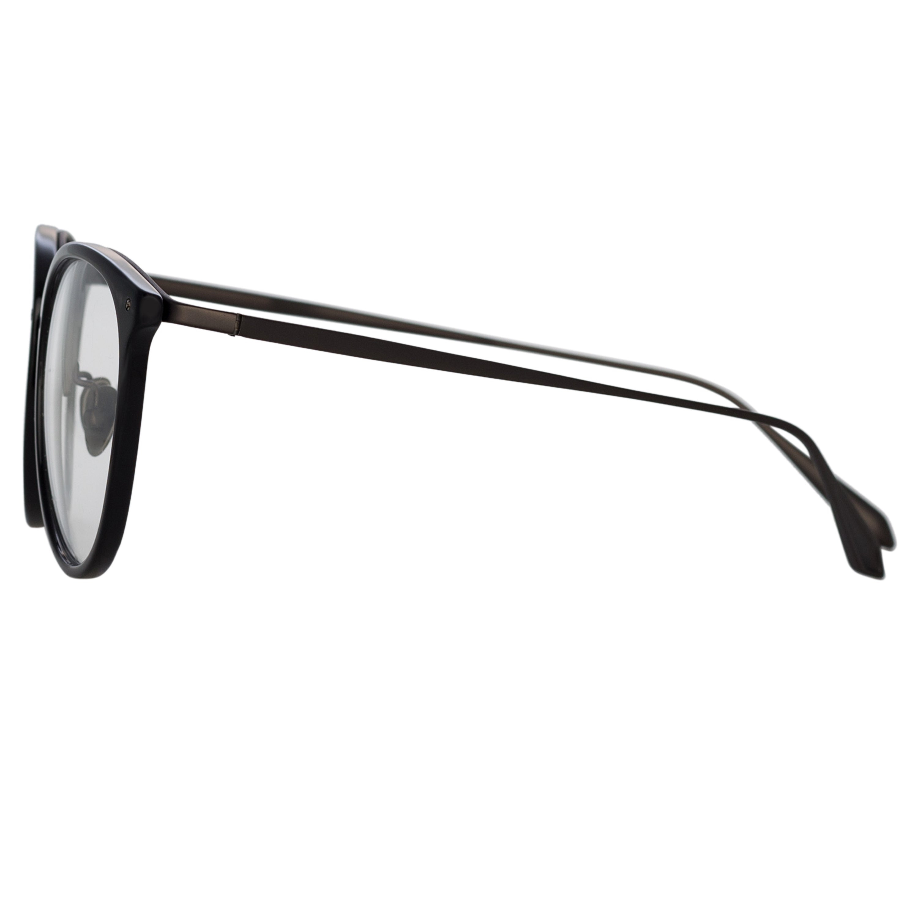 CALTHORPE OVAL OPTICAL FRAME IN BLACK AND NICKEL - 4
