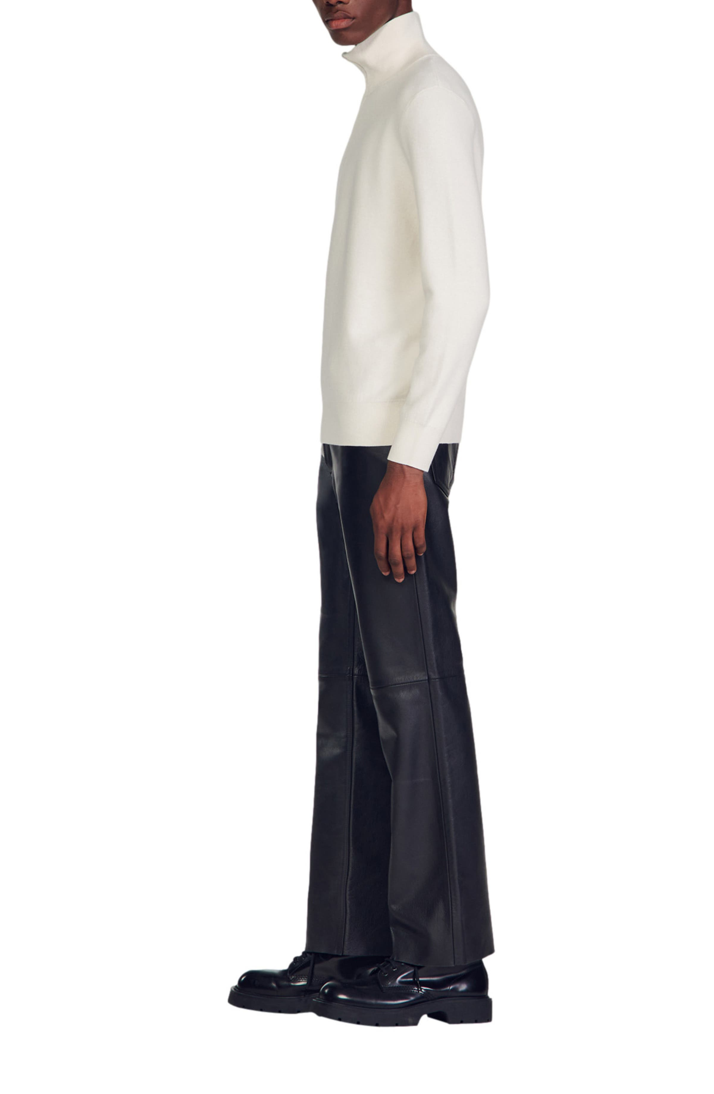 SANDRO Half-zip sweater in Ecru at Nordstrom - 3