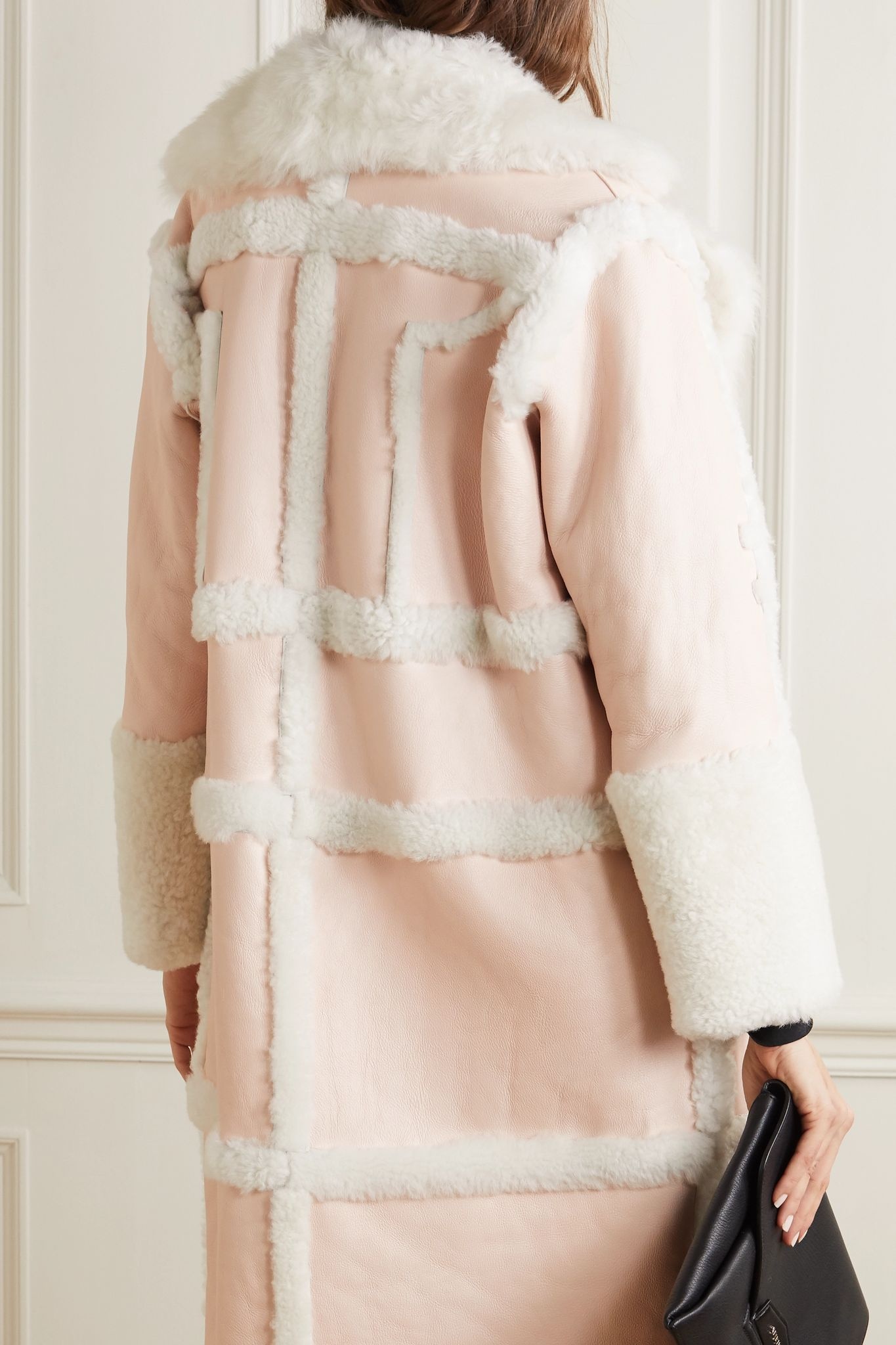 Paneled shearling coat - 4