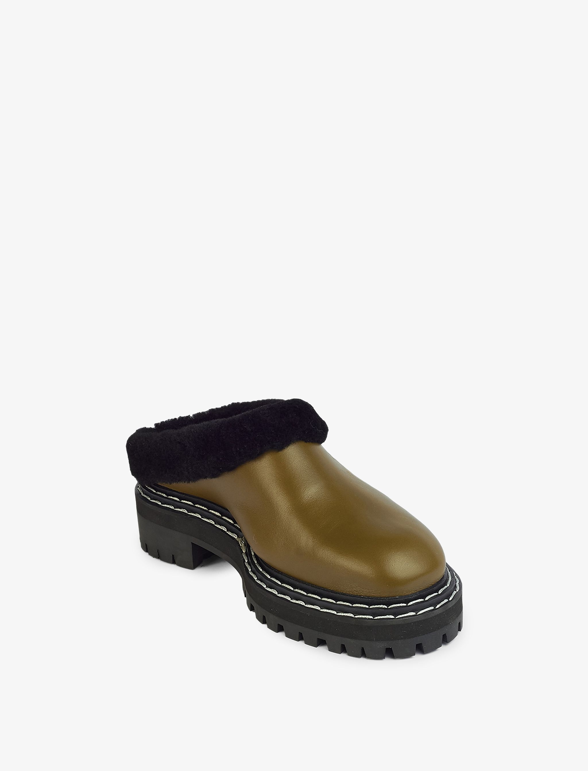 Lug Sole Shearling Mules - 2