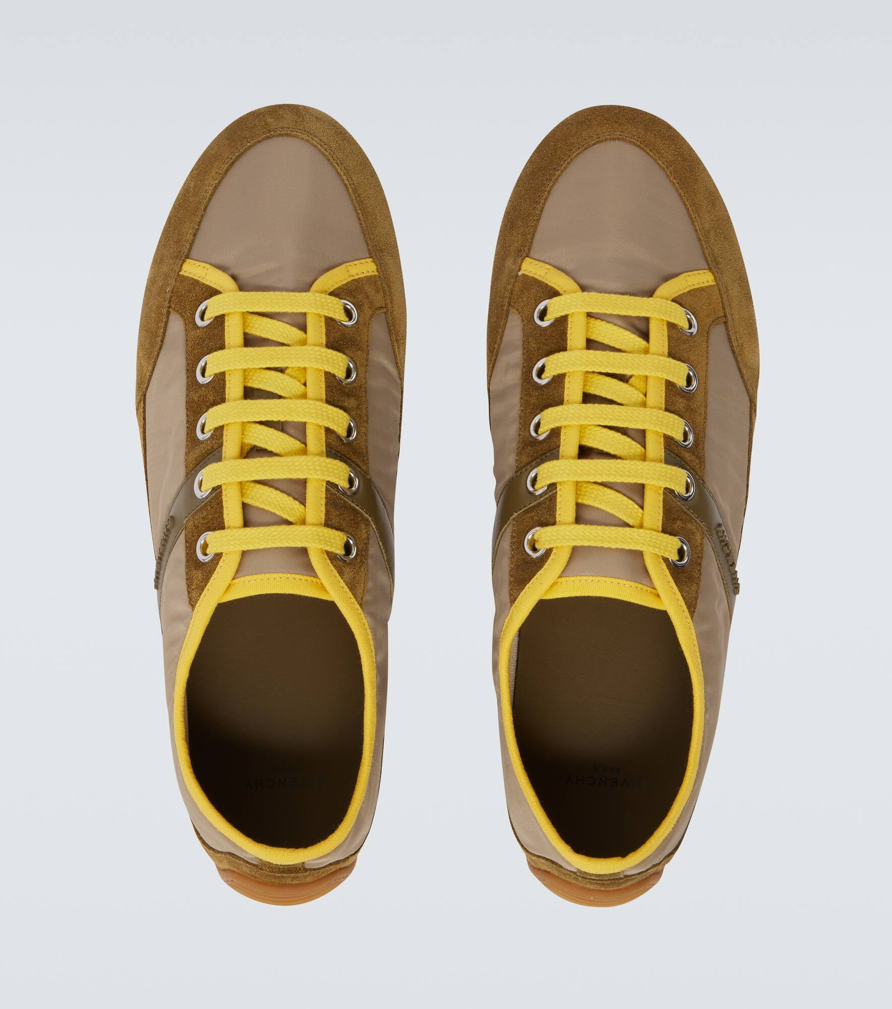 Slim suede-trimmed sneakers - 4