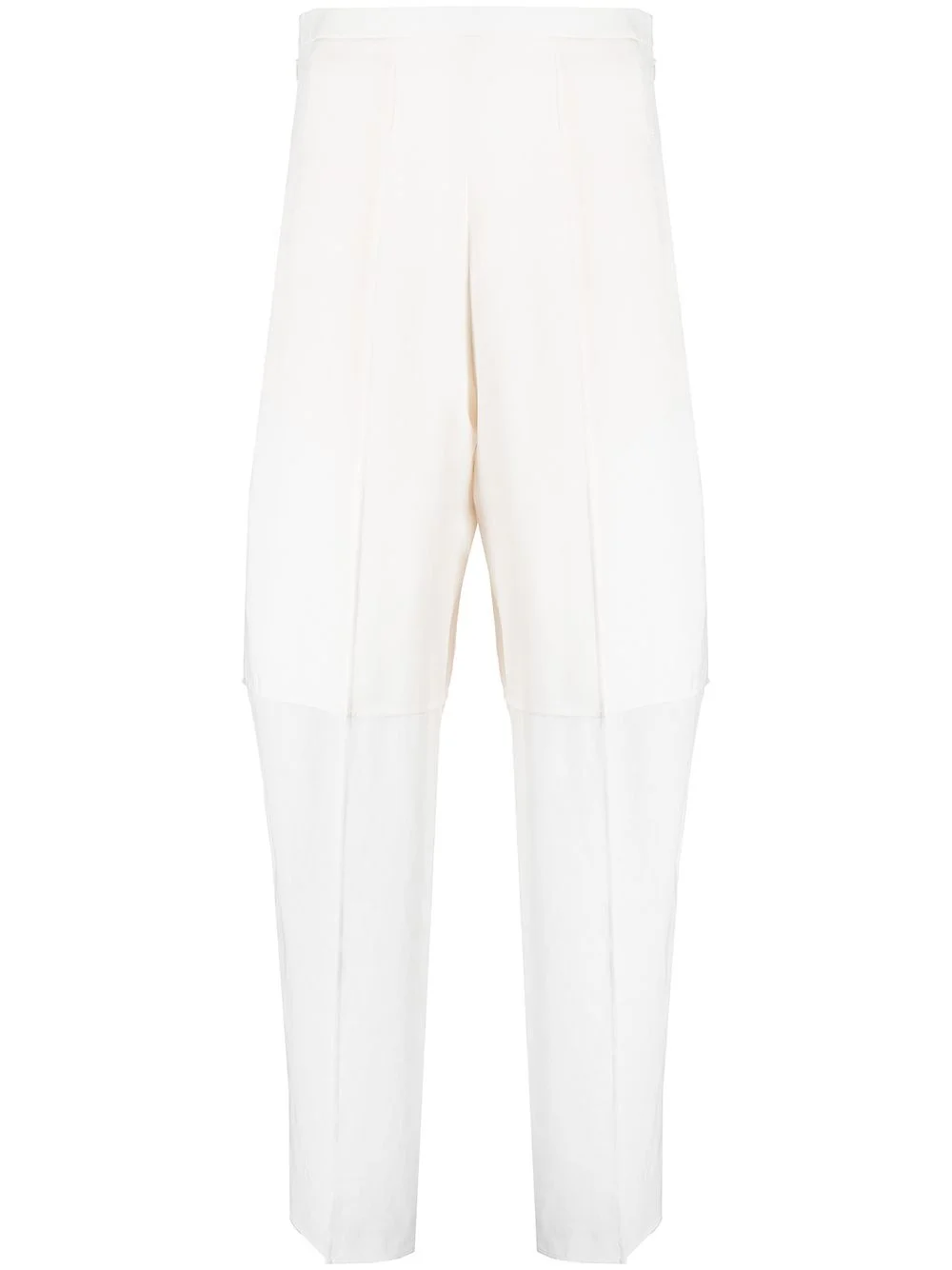 high-waisted pressed-crease straight-leg trousers - 1
