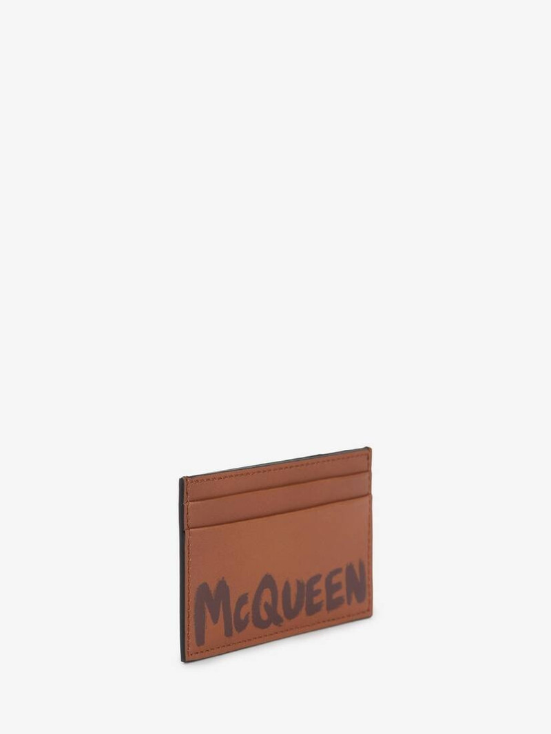 Alexander McQueen Mcqueen Graffiti Card Holder in Cedar outlook