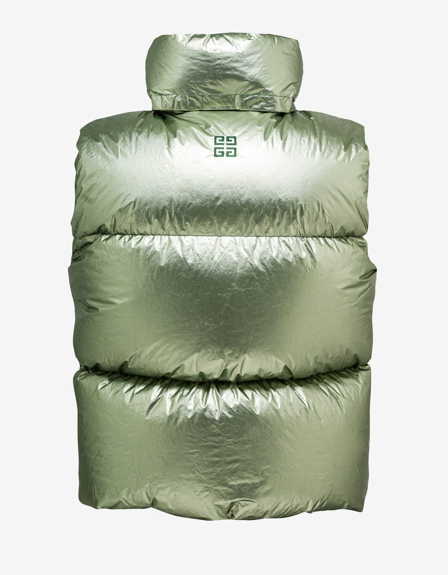 Givenchy Green Laminated Sleeveless Puffer - 2