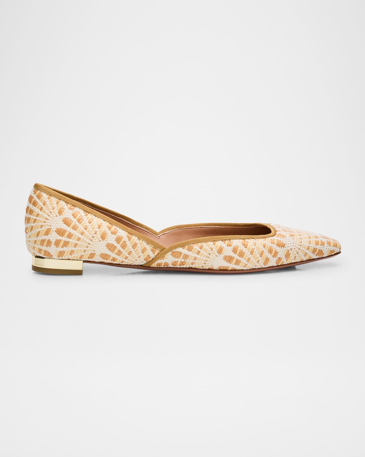 Bicolor Raffia Ballerina Flats - 1
