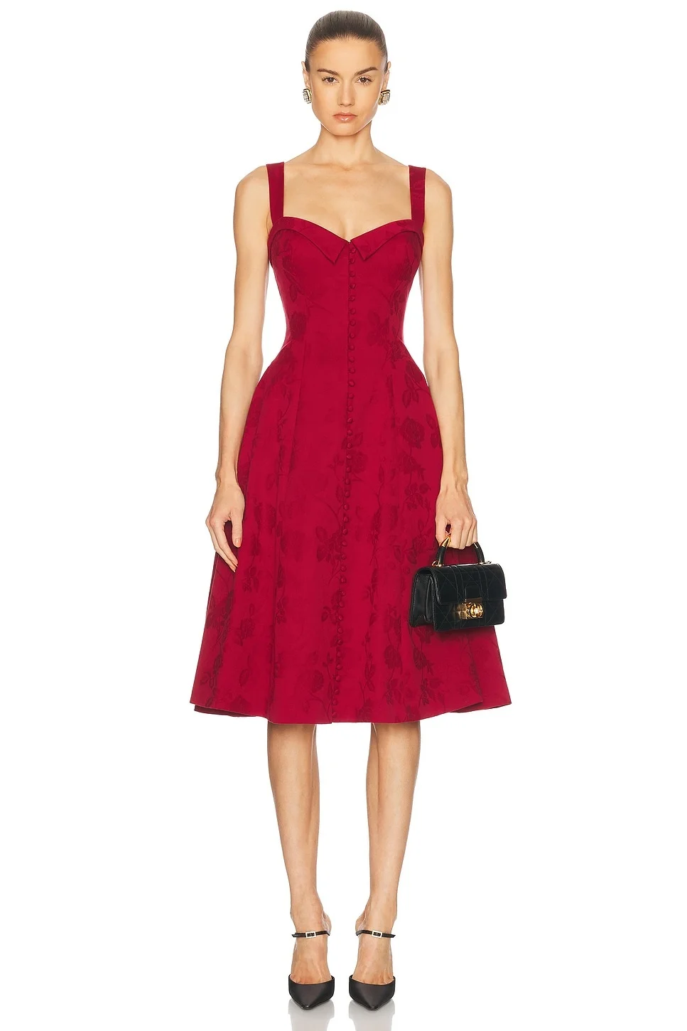 Sleeveless Button Down Midi Dress - 1