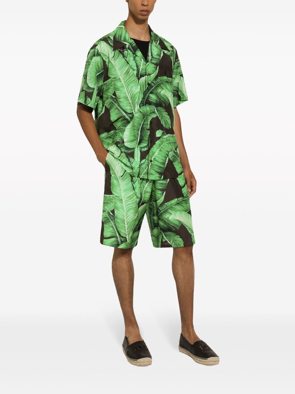 banana leaf-print Bermuda shorts - 3