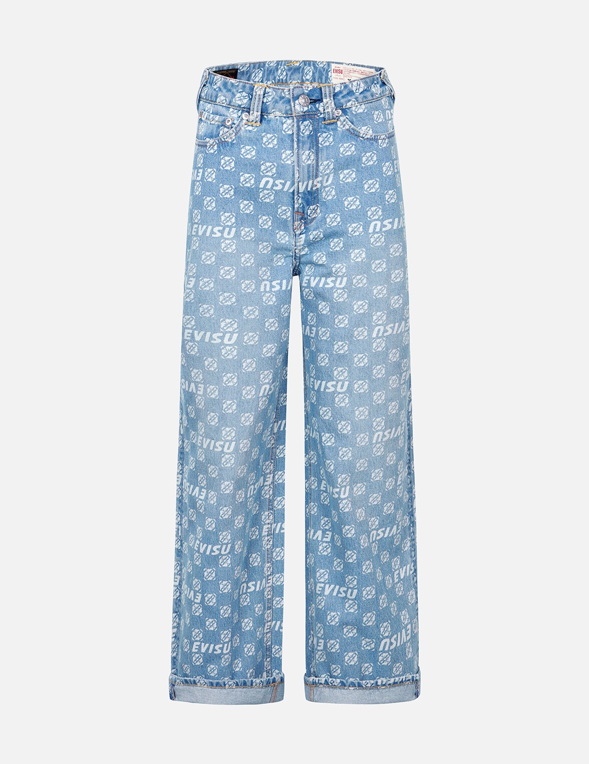 ALLOVER AND GRADIENT SEAGULL AND LOGO WIDE-LEG FIT JEANS - 2