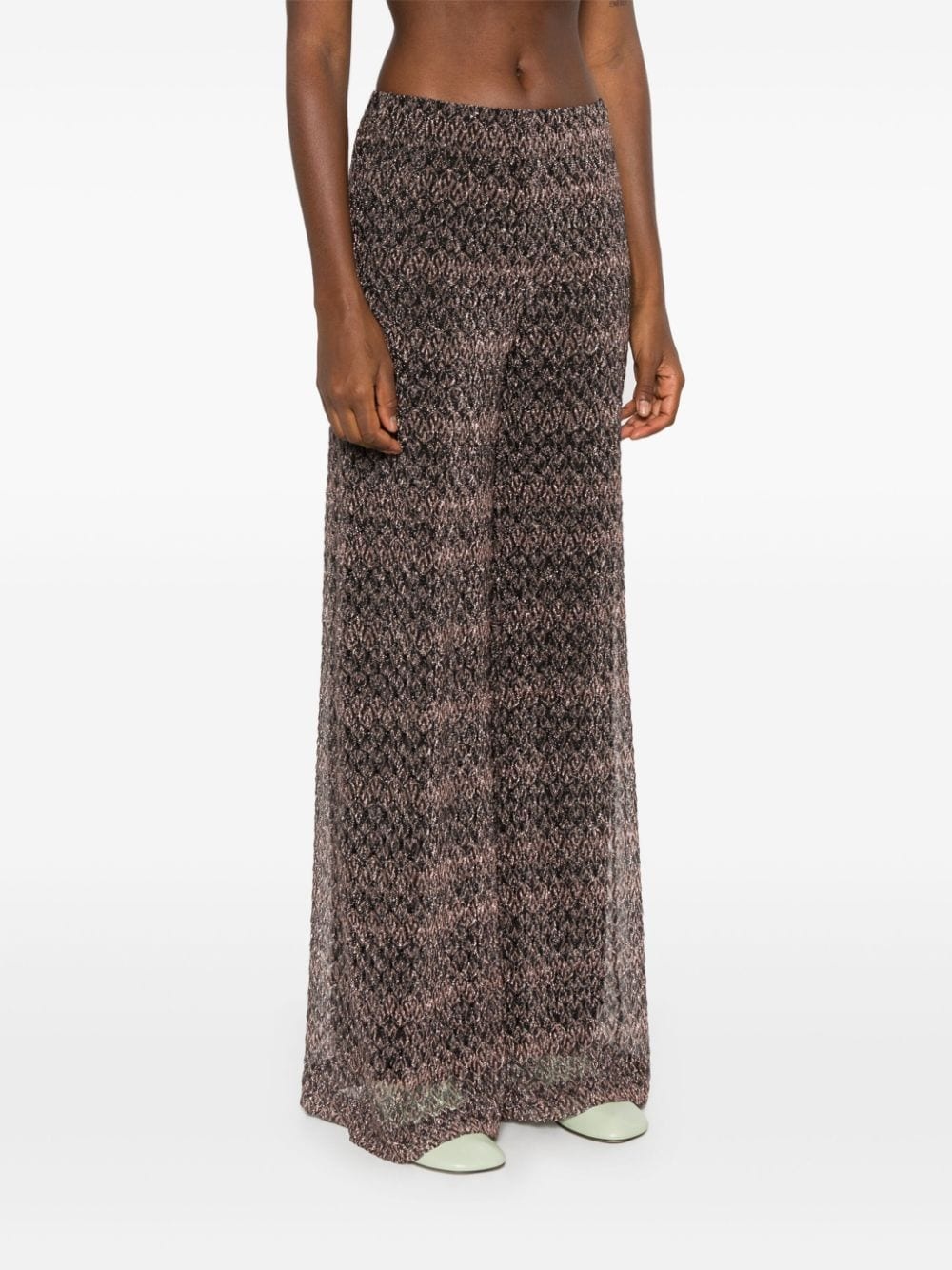 lamé palazzo trousers - 3