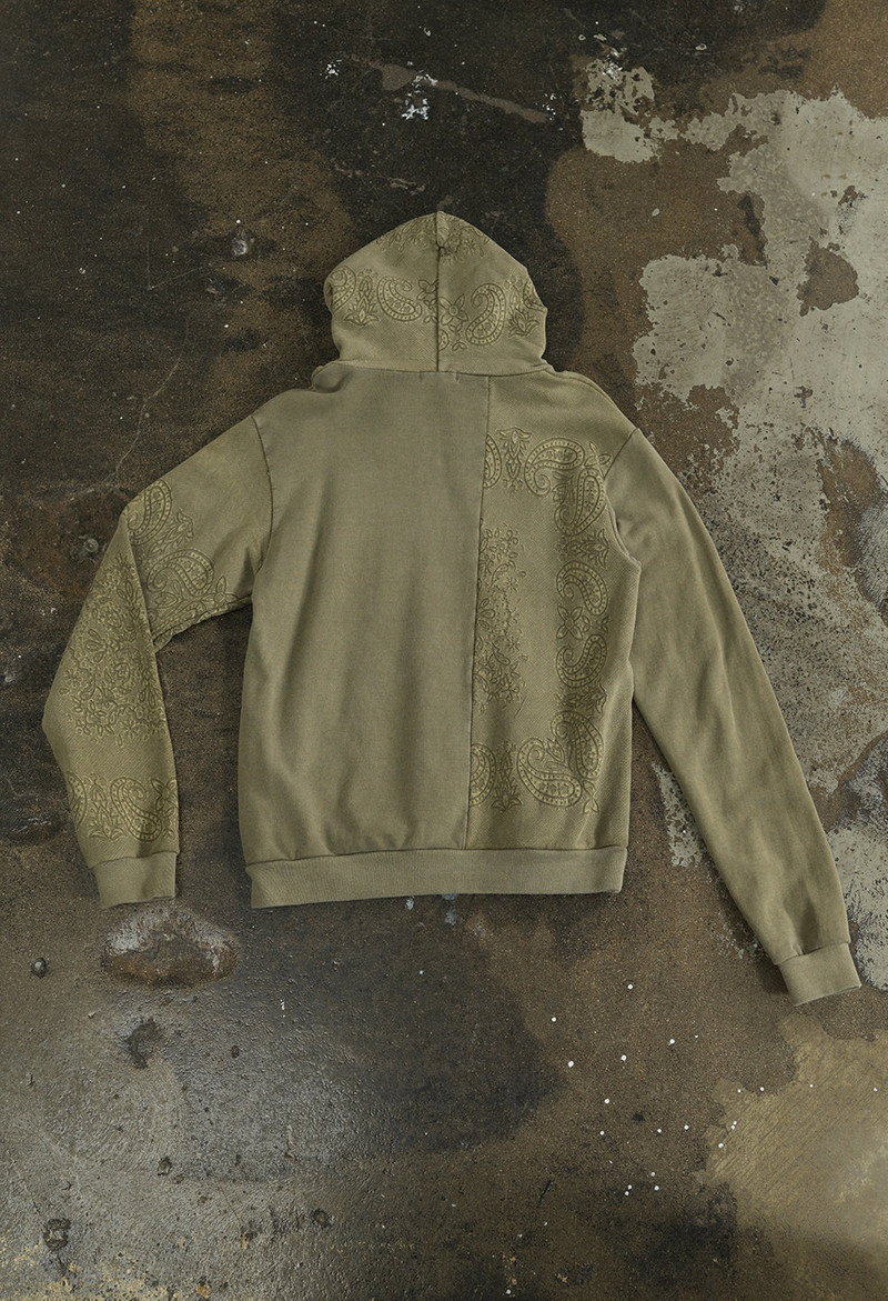 John Elliott PAISLEY BURNOUT HOODIE outlook