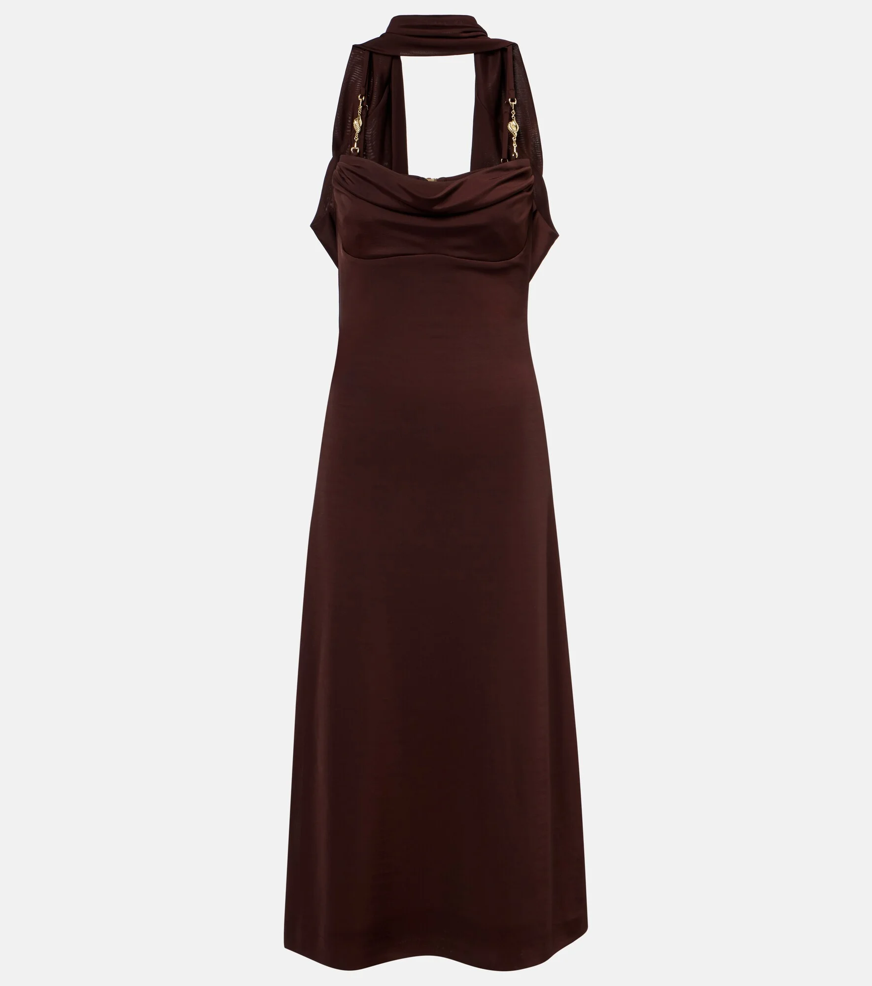 Isla scarf-detail midi dress - 1