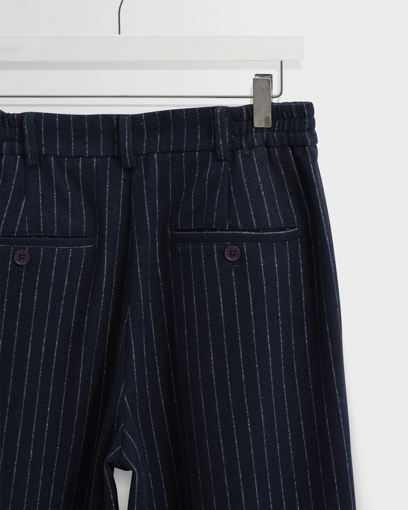 Malham - Navy Pinstripe Wool Trousers 9