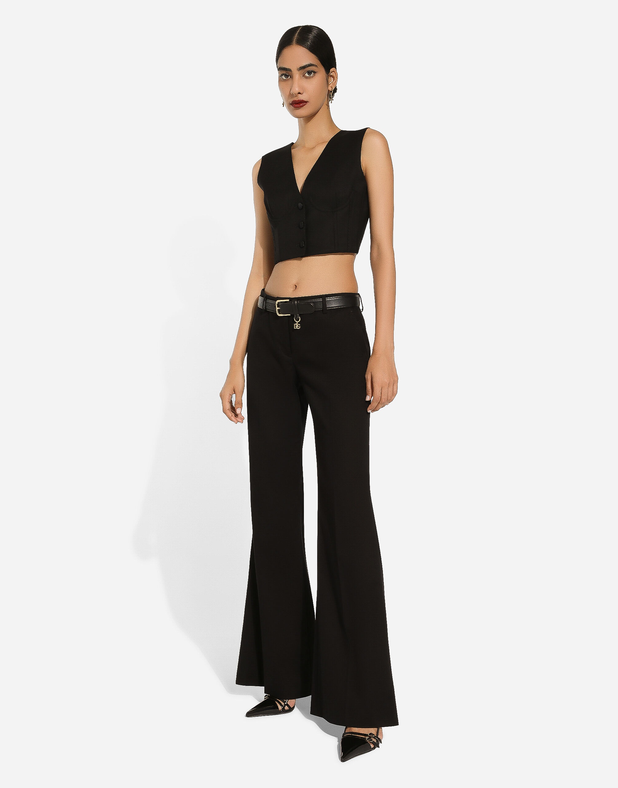 Cropped cady waistcoat with corset details - 5
