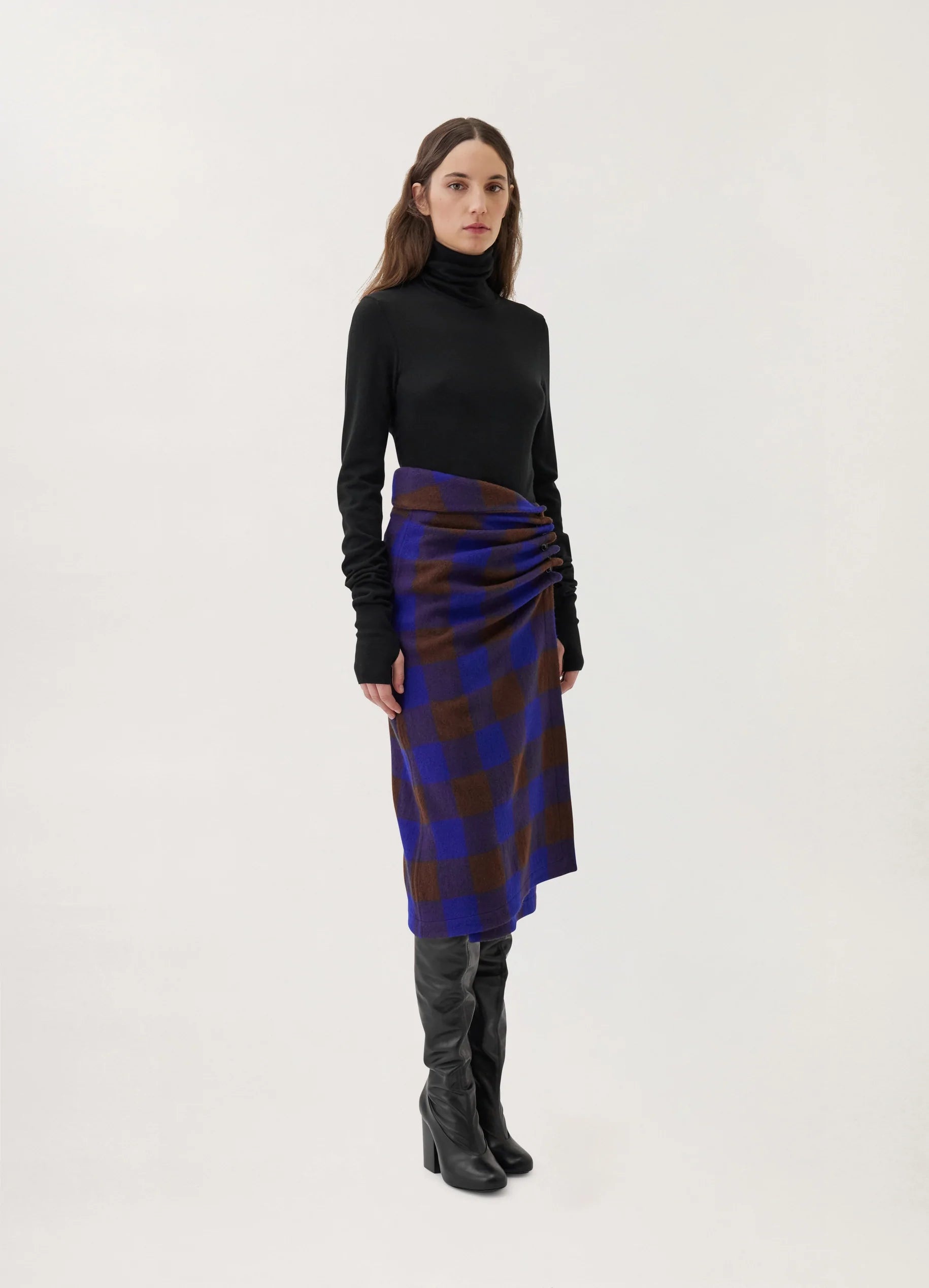 WRAP SKIRT
CHECKED WOOL - 2
