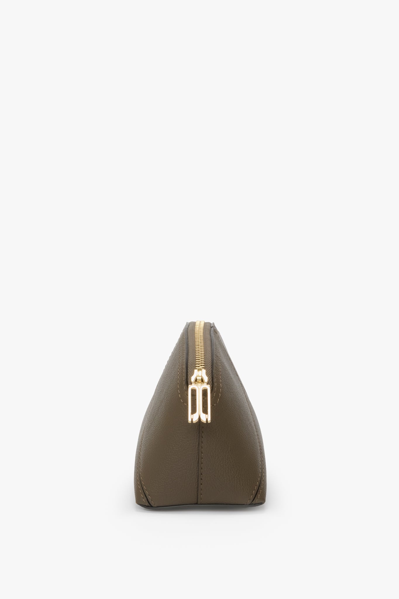 Victoria Mini Travel Pouch In Khaki Soft Grained Leather - 4