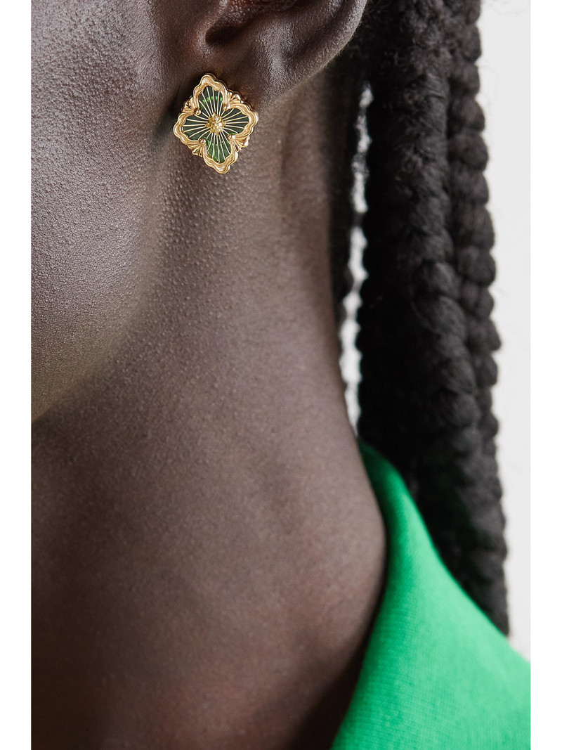 Buccellati Opera Tulle 18-karat Gold Enamel Earrings outlook