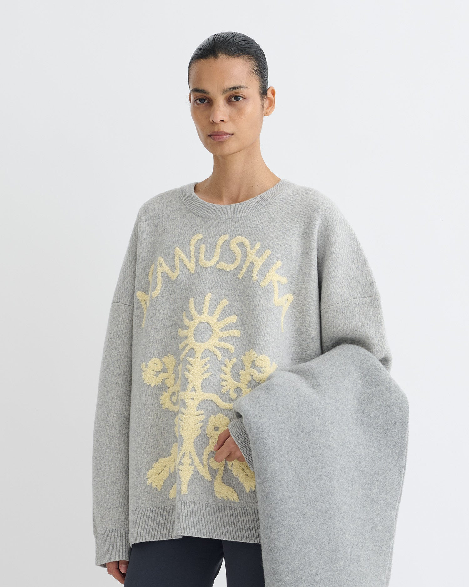 Merino and Terry Jacquard Sweater - 4