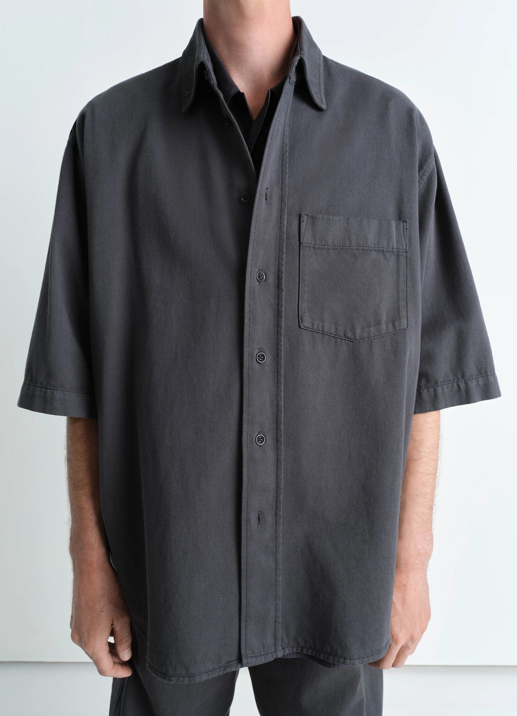 SHORT SLEEVE DENIM SHIRT - 3