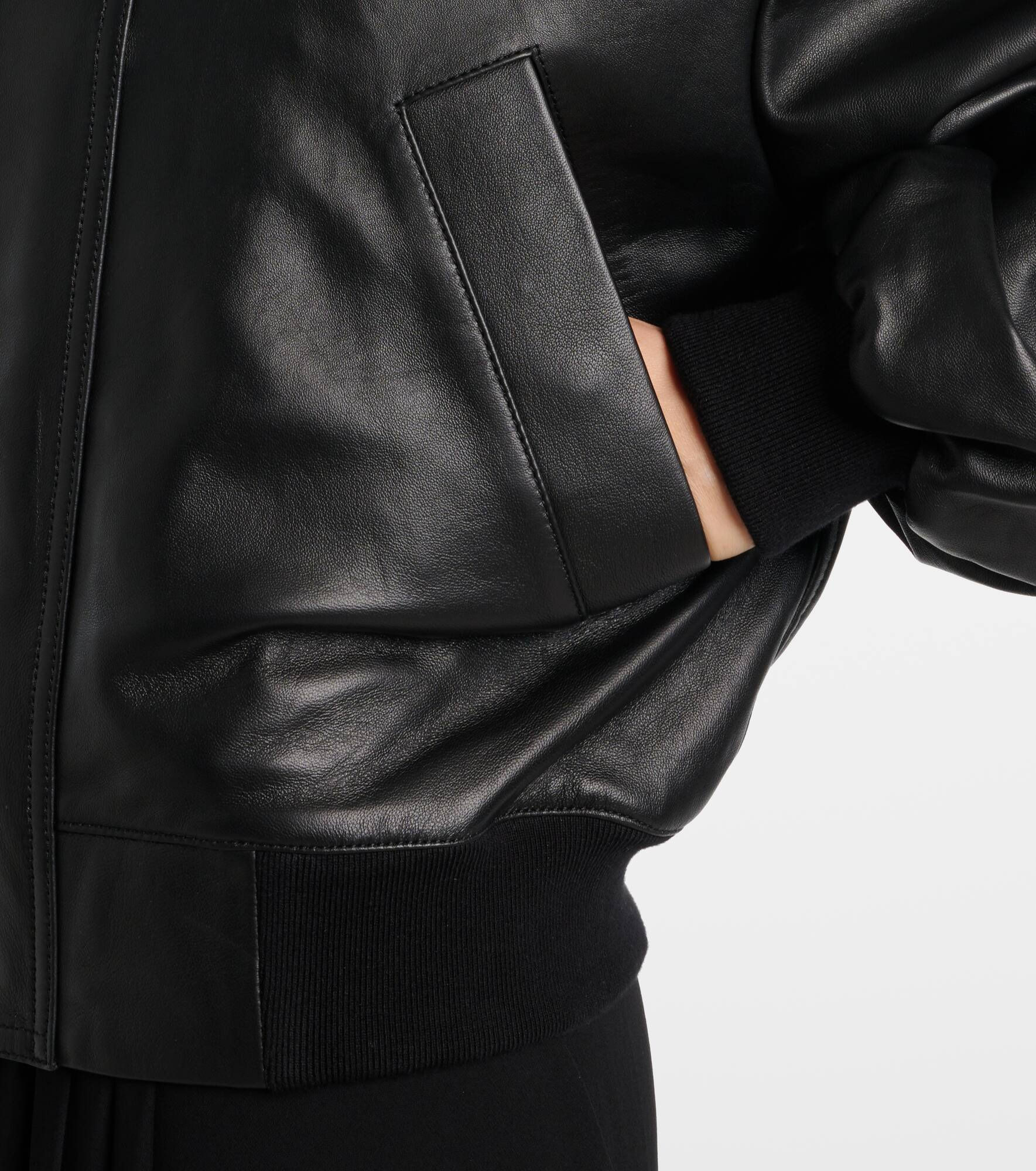 Leather blouson - 5
