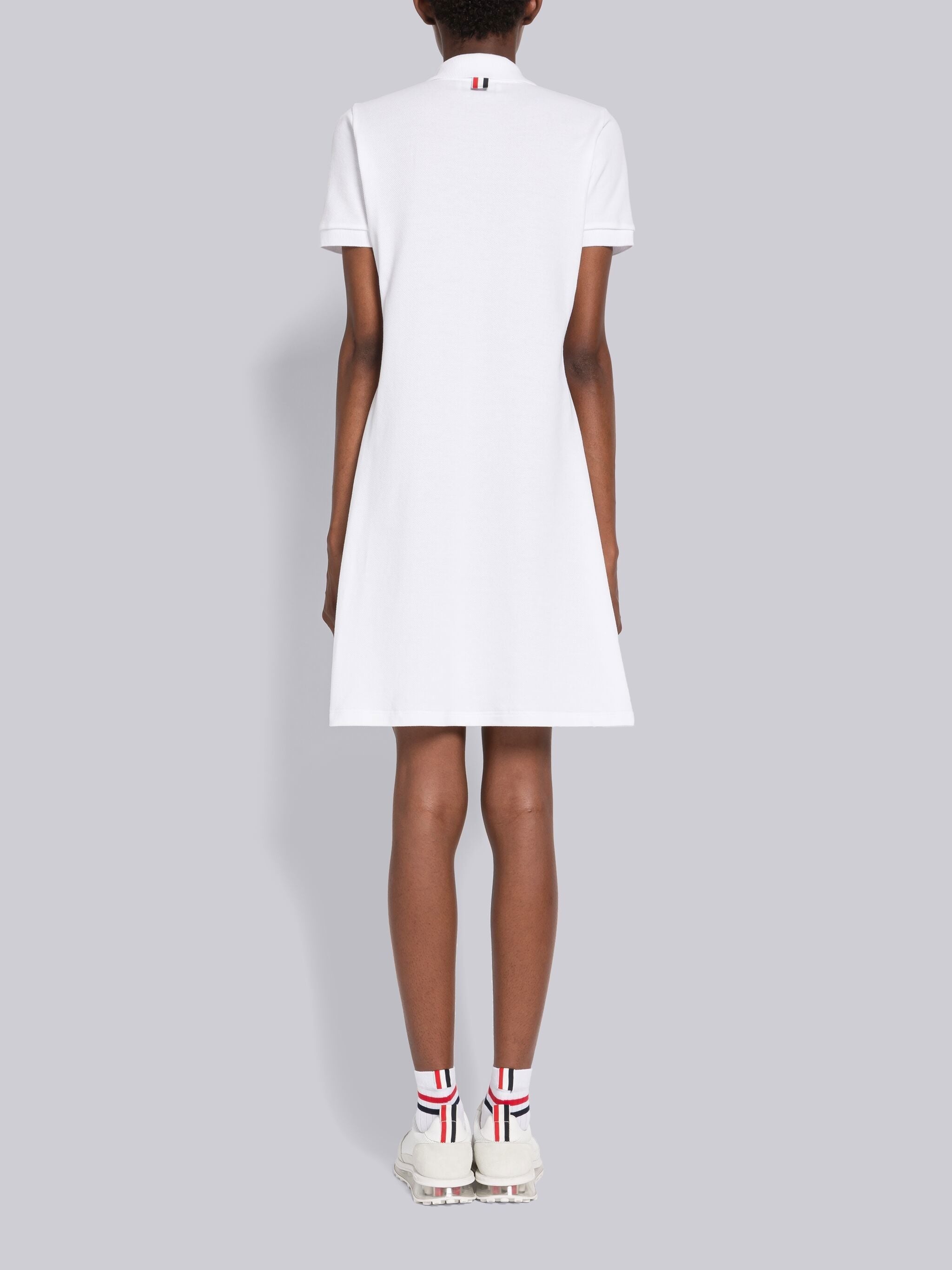 ★THOM BROWNE★ Pique Lip Gusset Tennis Dress Light Grey FJD Thom Browne Kids Gray Pleated Dress Thom Browne