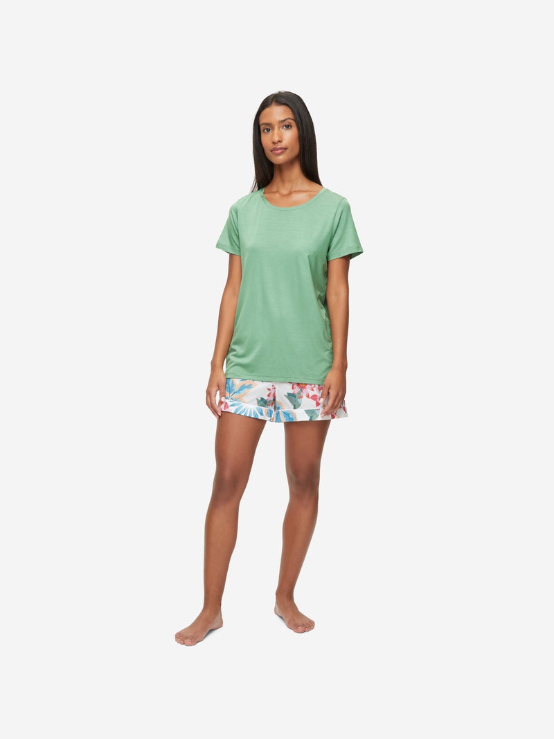 Women's T-Shirt Lara Micro Modal Stretch Sage Green - 4
