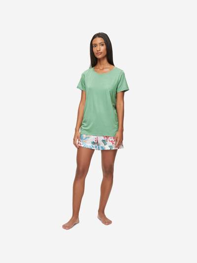 Derek Rose Women's T-Shirt Lara Micro Modal Stretch Sage Green outlook