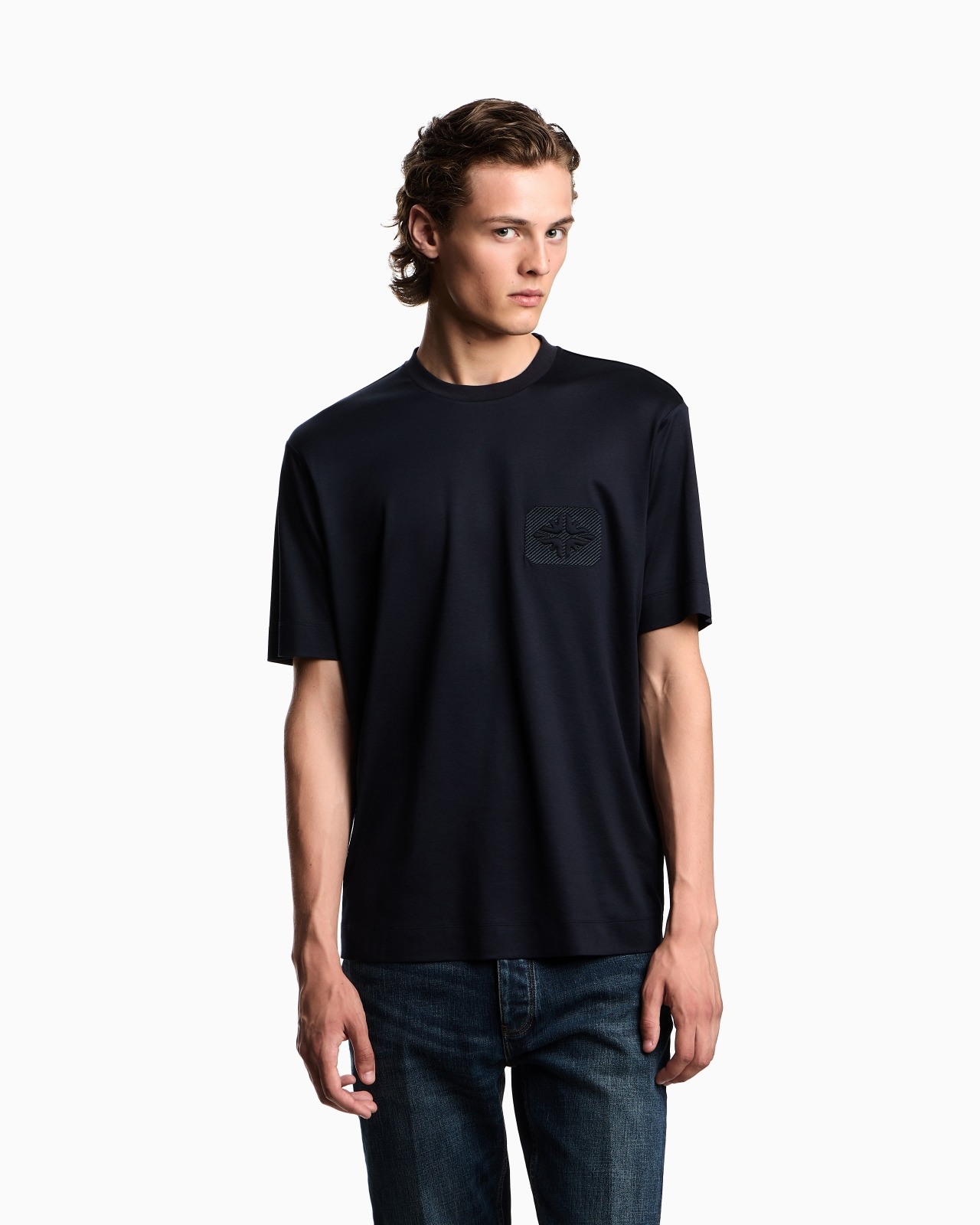 ASV LYOCELL T-SHIRT WITH DOME-EMBOSSED EAGLE LOGO - 4
