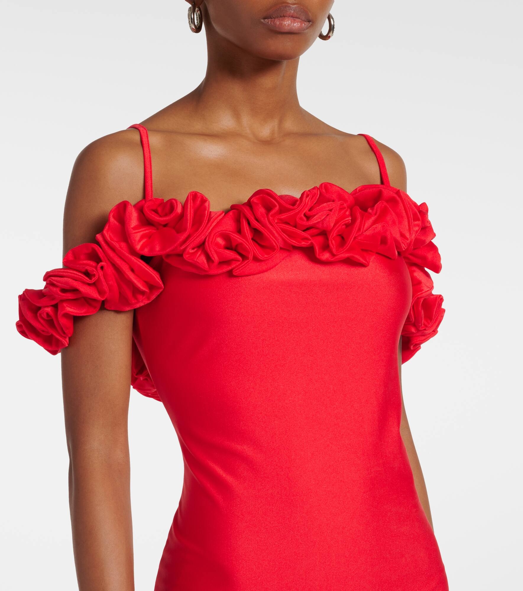 Floral-appliqué jersey gown - 4