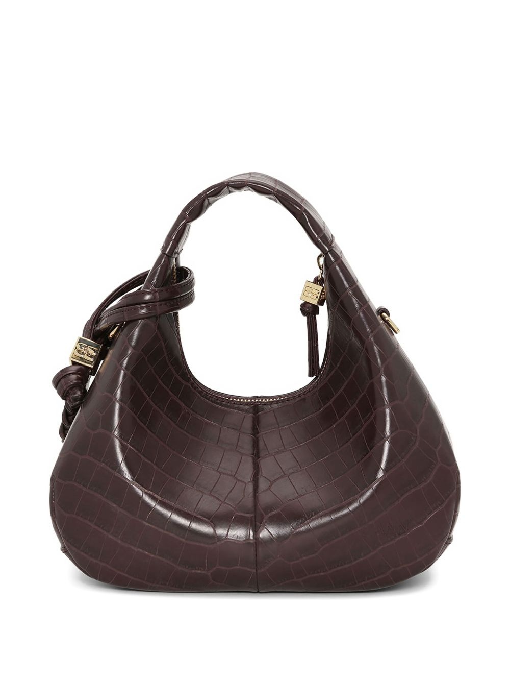 mini croc-embossed leather tote bag - 2