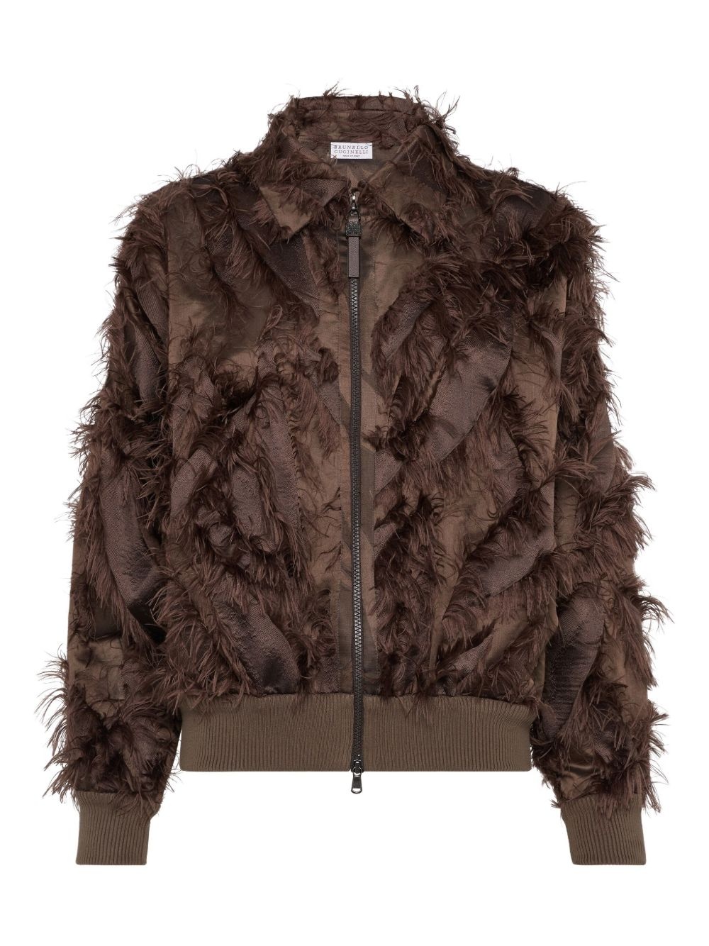 feather-trimmed bomber jacket - 7