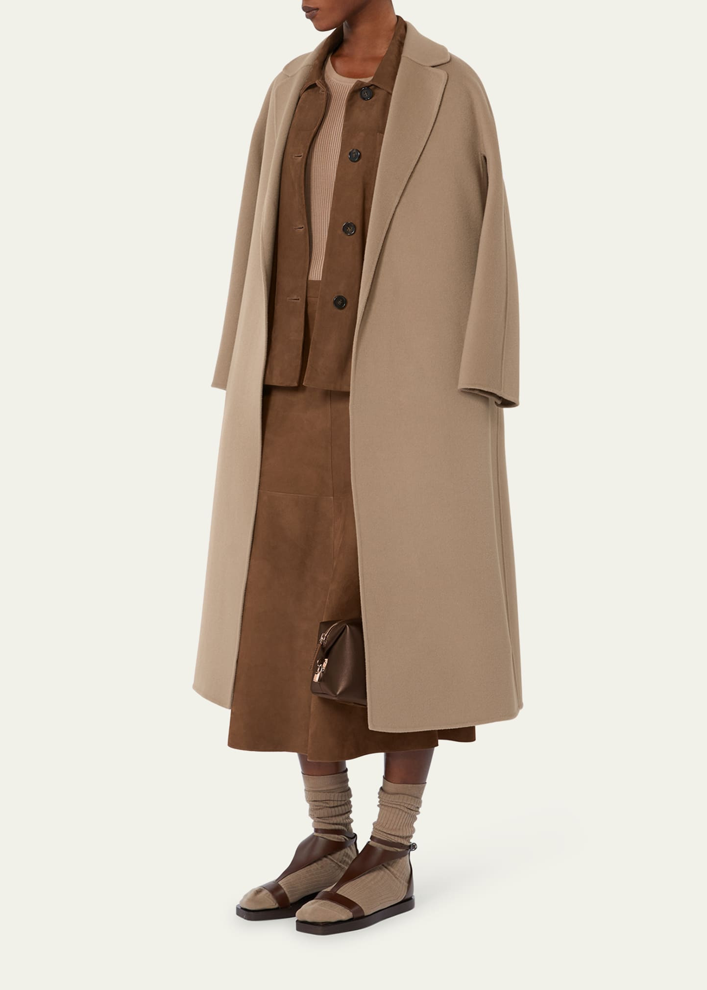 Esturia Wool Belted Wrap Coat - 4