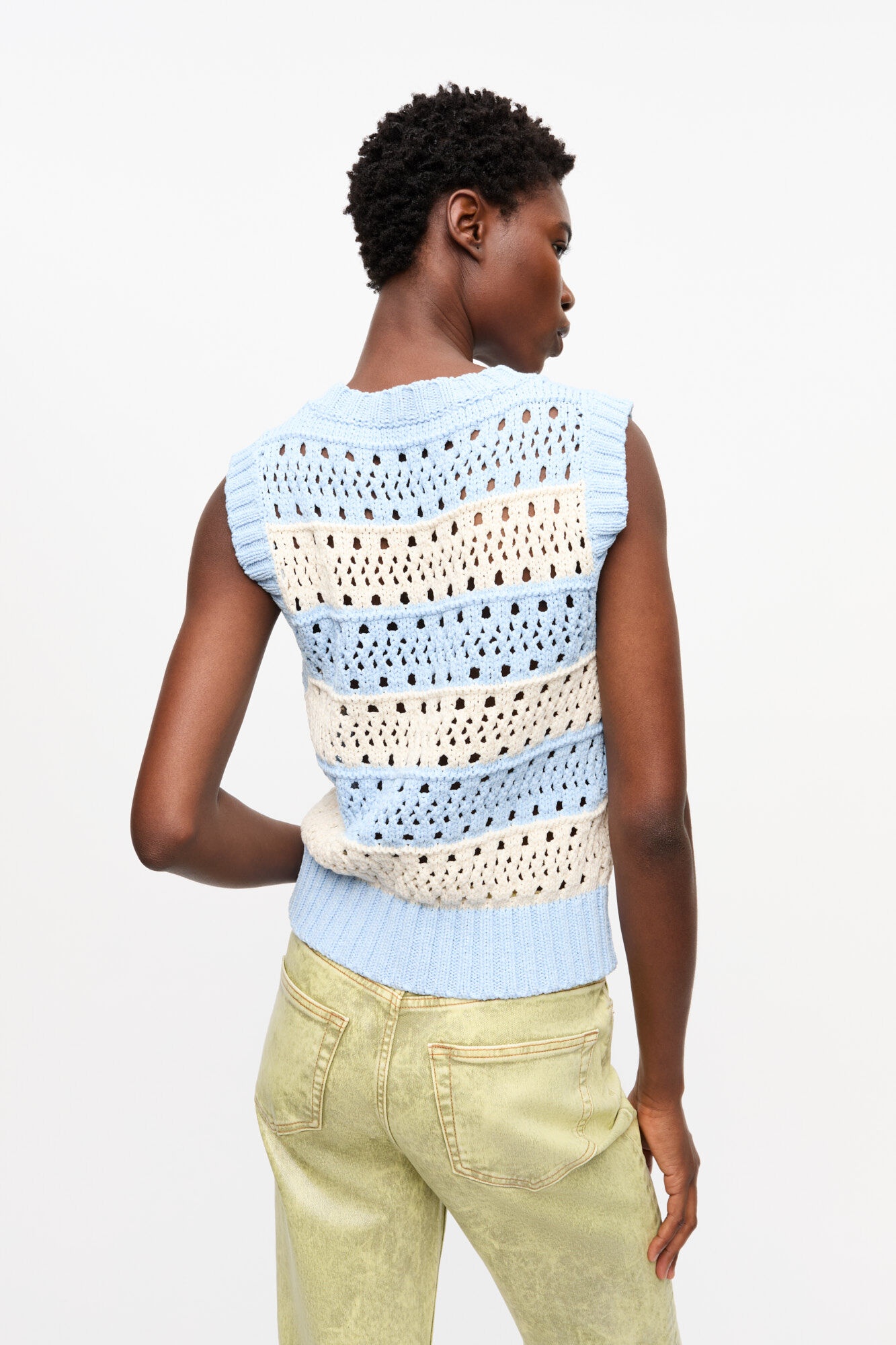 LIGHT BLUE STRIPED VEST - 3