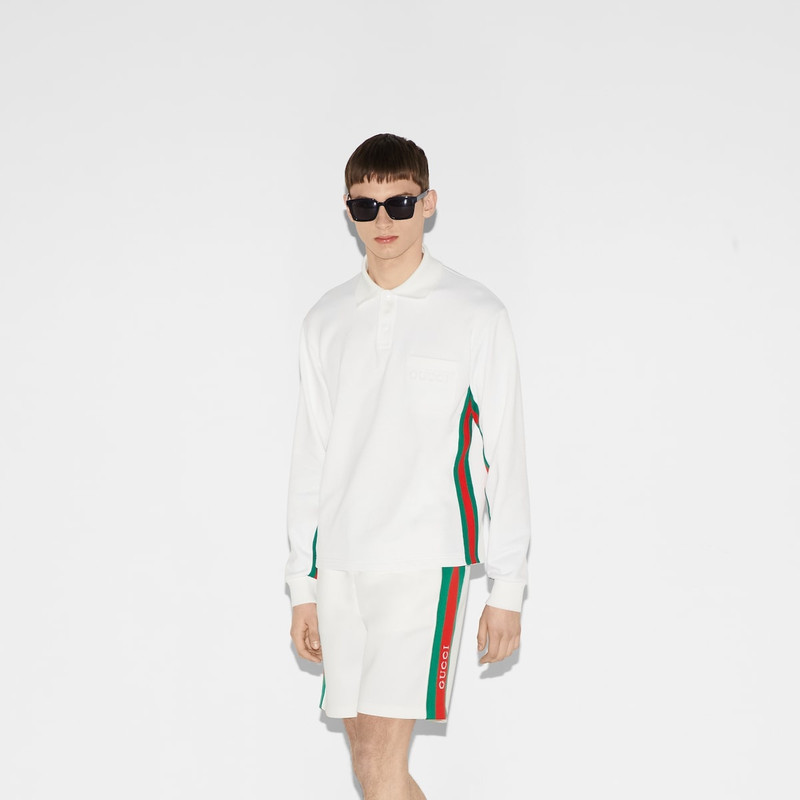 Nylon and cotton polo shirt with Web 3