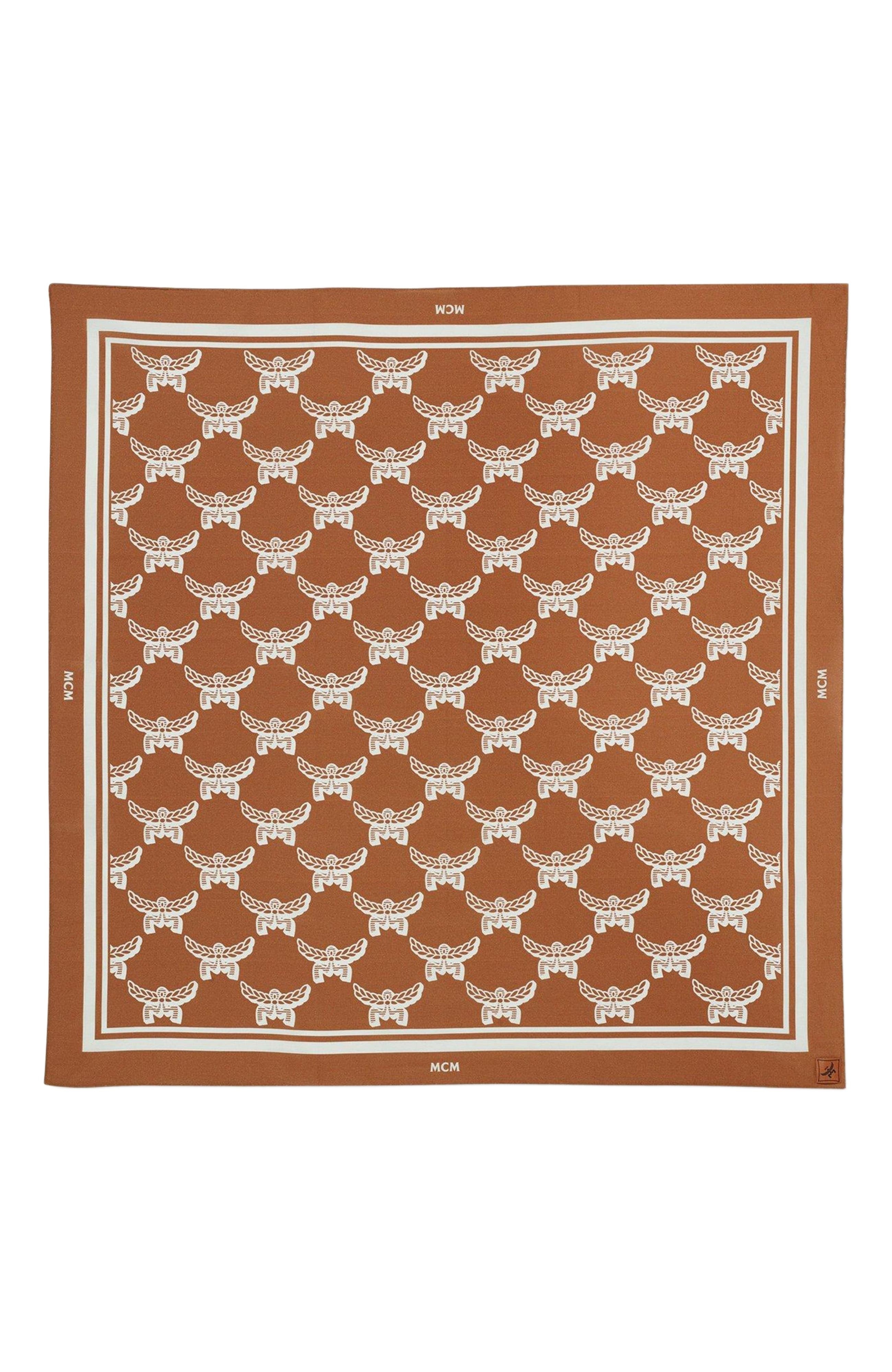 MCM Lauretos Monogram Bandana Scarf in Cognac at Nordstrom - 1