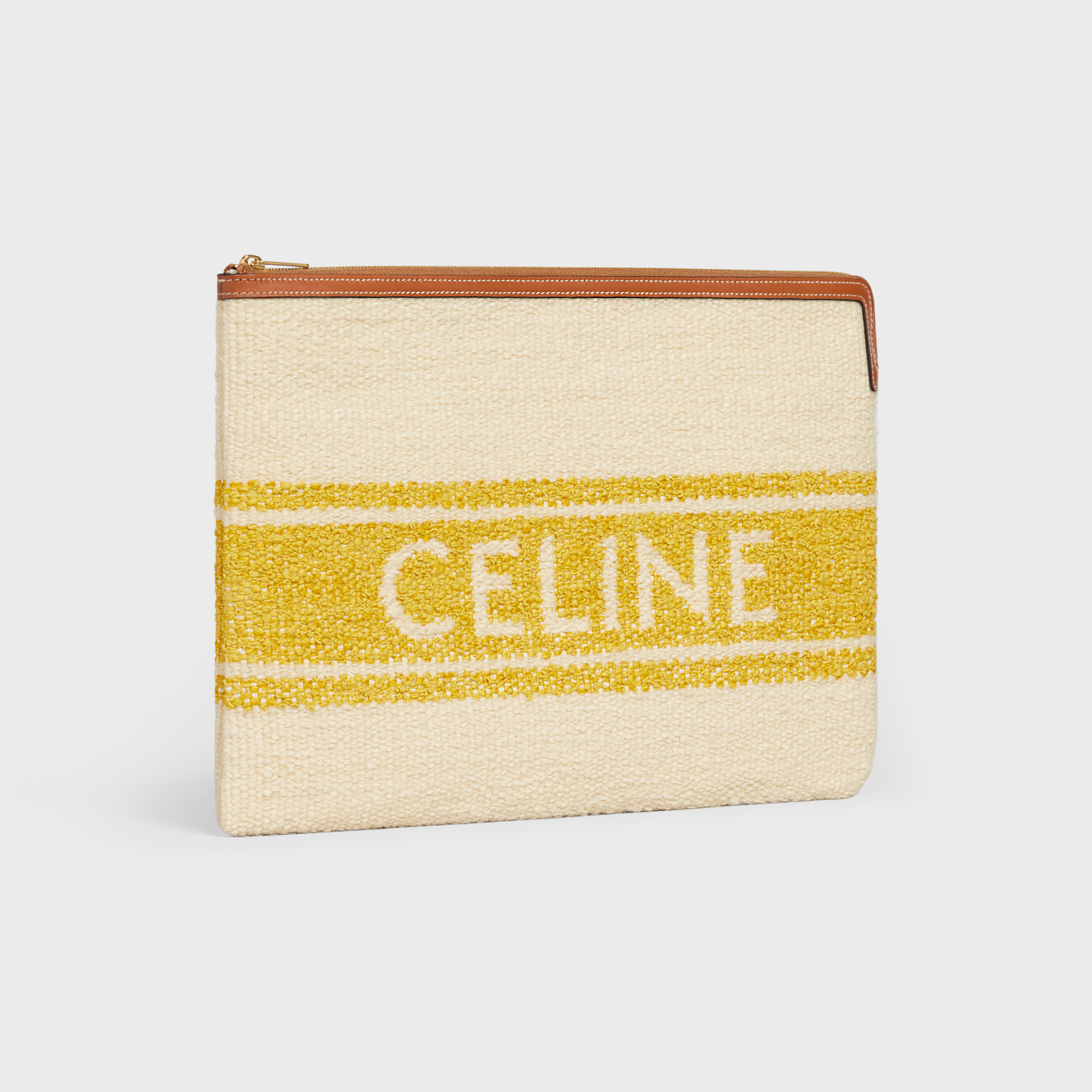 Large pouch in "Plein Soleil" Textile and calfskin - 2