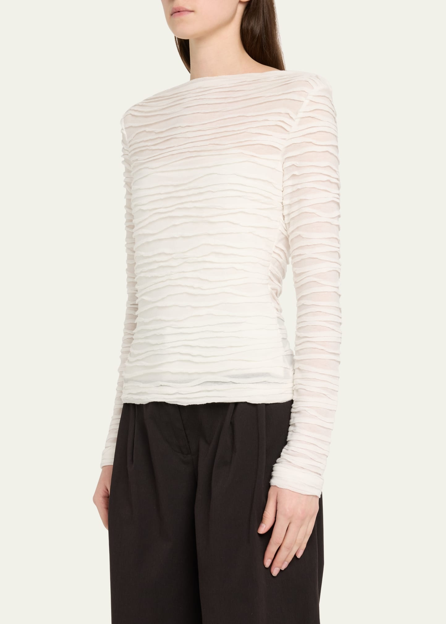 Paloma Long-Sleeve Textured Top - 4