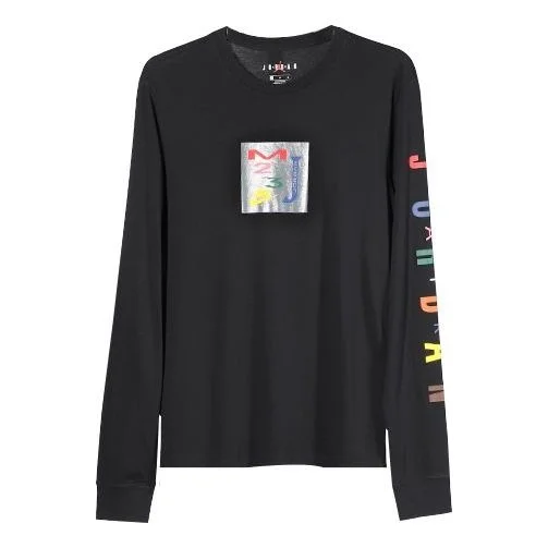 Men's Air Jordan 23 Color Label Pattern Long Sleeves Black T-Shirt CD5623-010 - 1