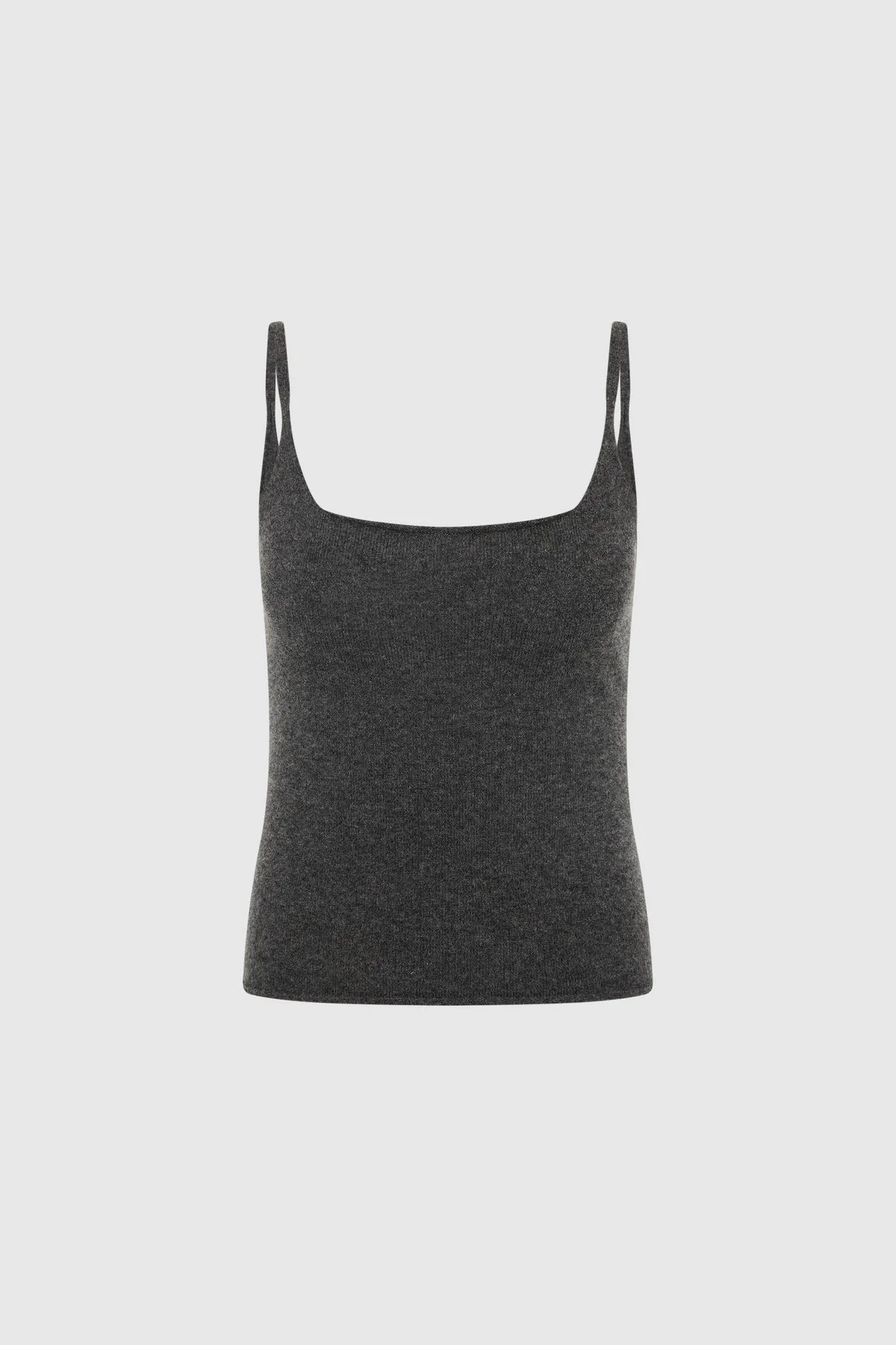 Merino Wool Slim Tank - Charcoal Melange - 1