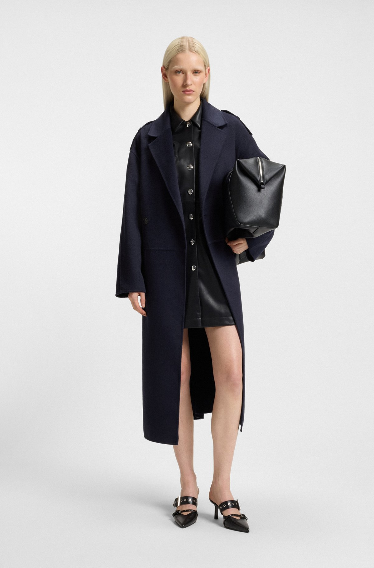 SLIM-FIT COAT WITH DOUBLE-BREASTED CLOSURE - 3