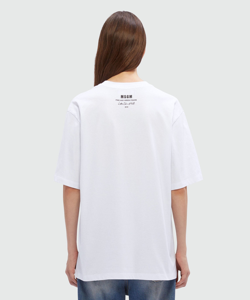 White jersey T-Shirt with Luke Edward Hall x MSGM graphics 3