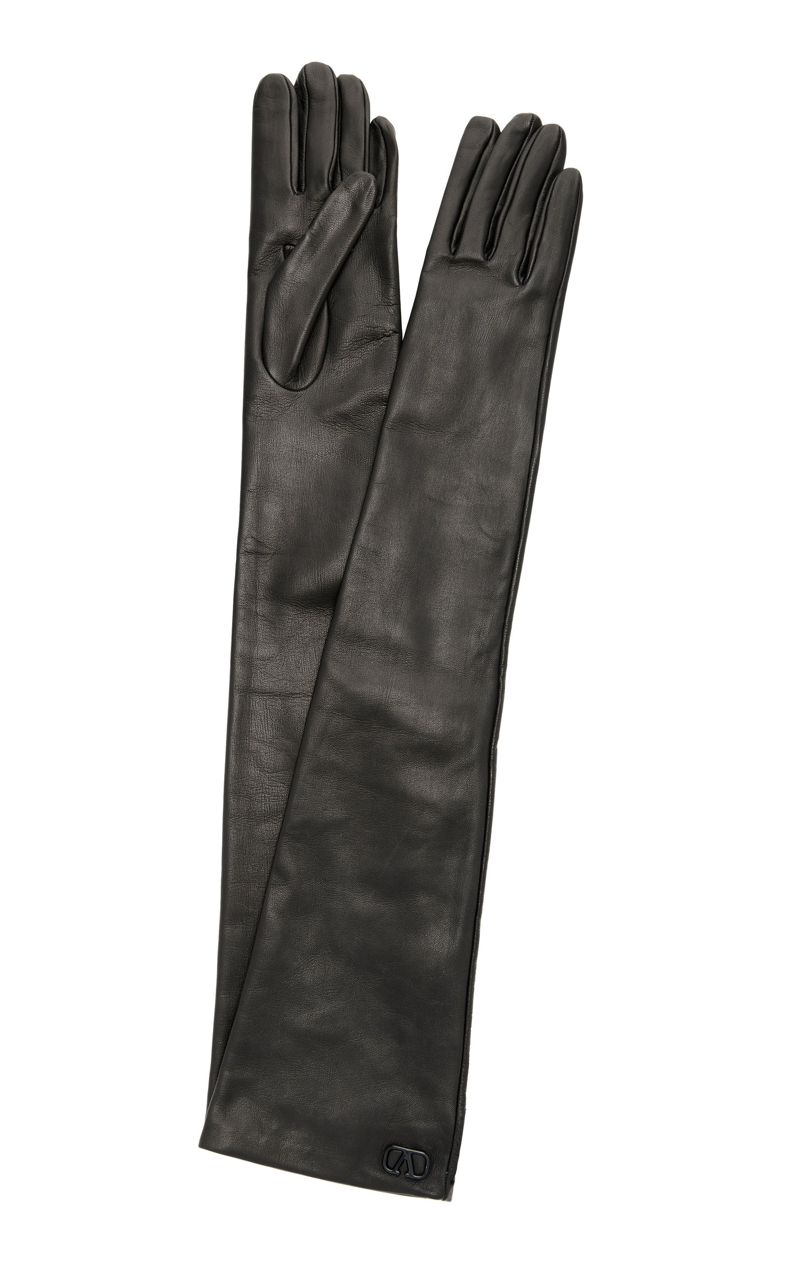 Valentino Garavani Vlogo Signature Leather Gloves black - 1