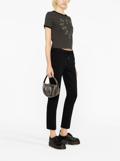VERSACE JEANS COUTURE Baroque-buckle crocodile-effect tote bag outlook