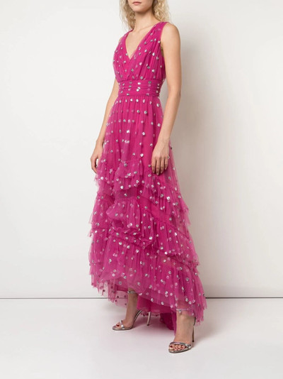 Marchesa SEQUIN DOT TEXTURE TEA LENGTH DRESS outlook